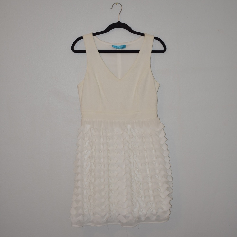 White Ruffle Cocktail Dress